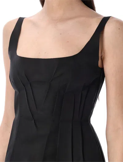 Marni Bonded Popeline Mini Dress In Black