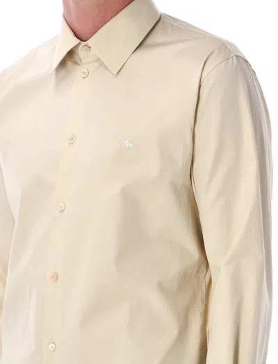 Burberry Man Shirt Beige Size Xxl Cotton In Neutral