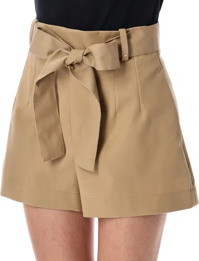 Moncler Gabardine Shorts In Brown