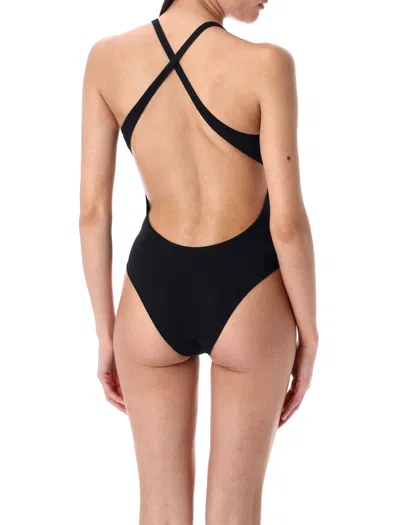 Lido Women Black Criss-cross Swimsuit, M Luxury Swimwear For Women Darveys In Black