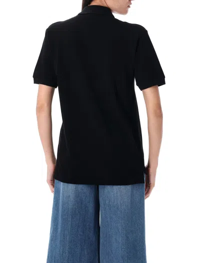 Comme Des Garçons Play Heart Polo Knit Short Sleeves In Black