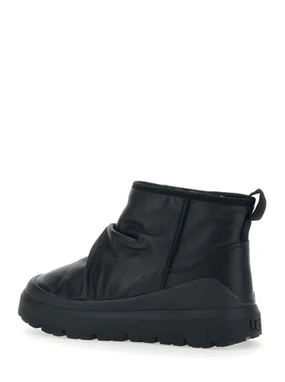 Ugg Heritage Utility Ankle Boots In Black Leather In Black