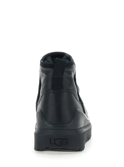 Ugg Heritage Utility Ankle Boots In Black Leather In Black