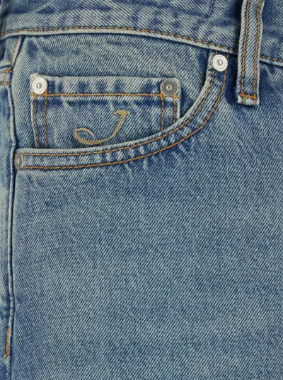 Jacob Cohen Sean Light-blue Five-pocket Jeans With Logo Patch On The Back In Denim Man In Multi
