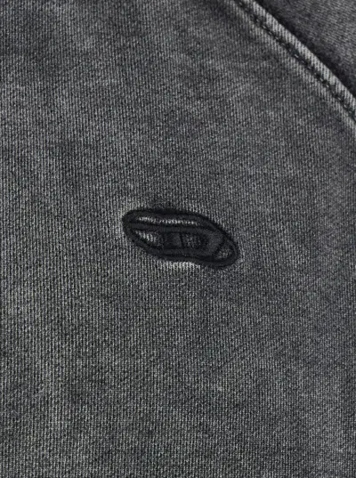Diesel Grey Hoodie With All-over Faded Effect In Cotton Man In Animal Print