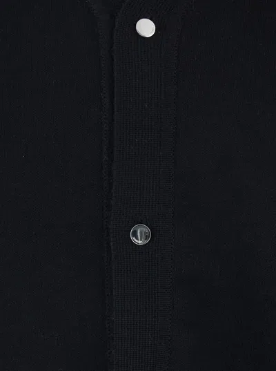 Jacquemus Men Black V-neck Cardigan With J Logo On The Back In Wool Man