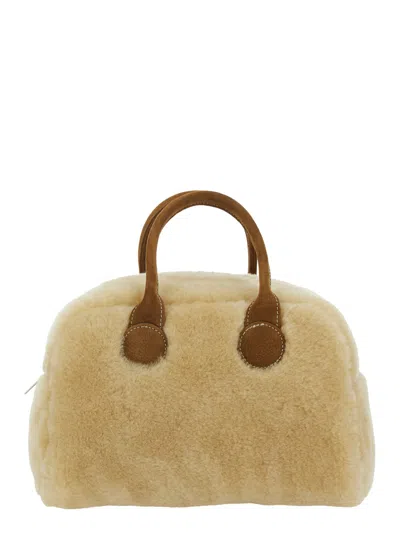 Margesherwood Shearling Tote Bag In Neutral