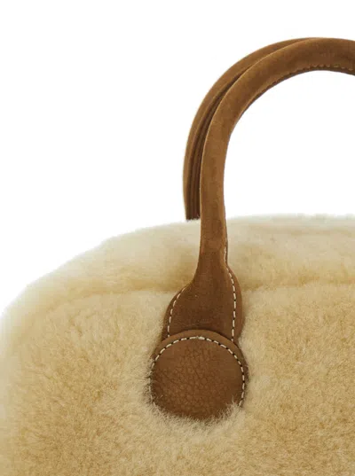 Margesherwood Shearling Tote Bag In Neutral