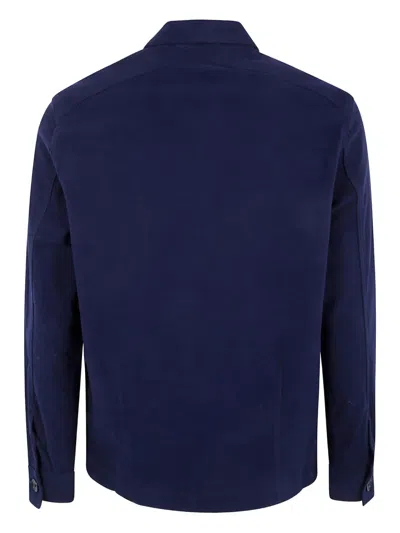 Paul Smith Military Style Overshirt Jacket For Men In Blue