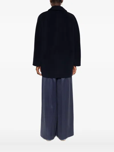 Max Mara Double-breasted Coat In Blue