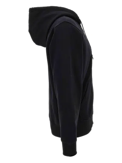 Versace Jeans Couture Hooded Zip-up Sweatshirt In Black