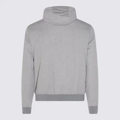 Moorer Hooded Down Jacket Zipper Pockets In Gray