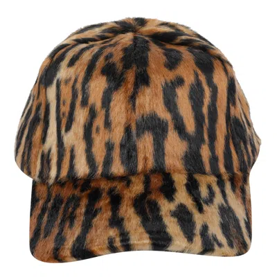 Stand Studio Cyrene Animalier Faux-fur Cap In Brown