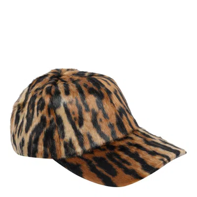 Stand Studio Cyrene Animalier Faux-fur Cap In Brown