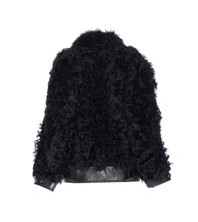 Golden Goose Osanne Jacket Curly Shearling In Black