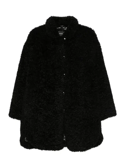 Emporio Armani Teddy Coat In Black