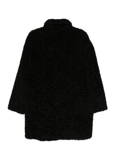 Emporio Armani Teddy Coat In Black
