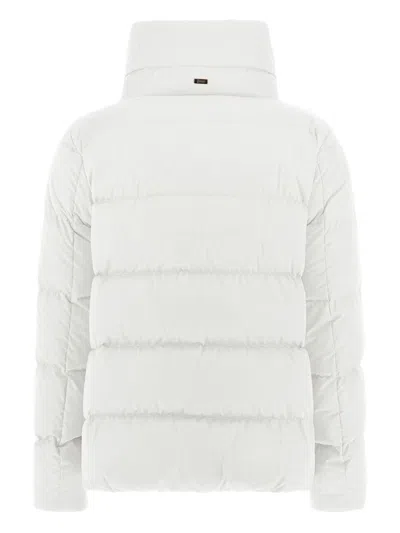 Herno Quilted Cape Jacket High Collar In White