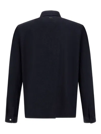 Herno Button-fastening Patch-pocket Shirt Jacket In Blue