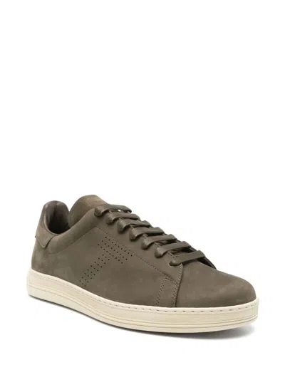 Tom Ford Khaki Nubuck Warwick Sneakers In Multi