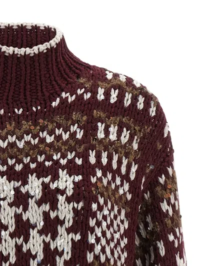 Brunello Cucinelli Mock-neck Nordic Cashmere Sweater In Brown