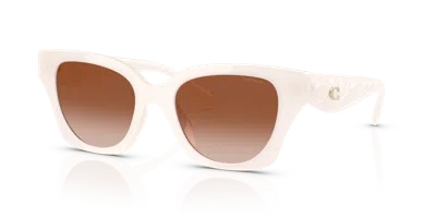 Coach Woman Sunglass Hc8418u Cad18 In Brown