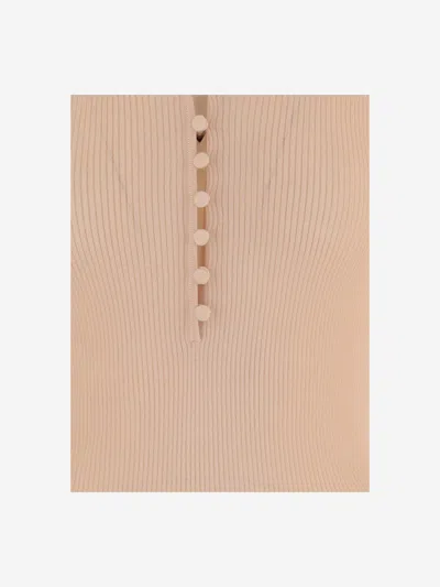 Chloé Chloè Wool Henley Shirt In Brown