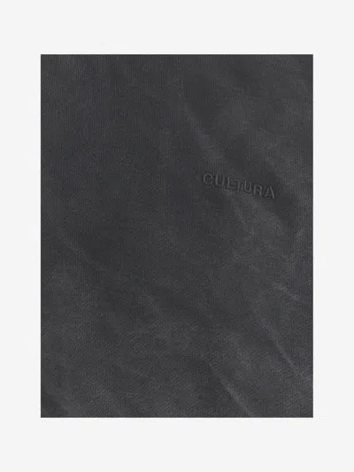 Cultura Cotton Hoodie With Layered Sleeves In Gray