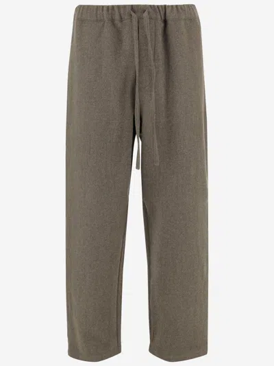 Darkpark Drawstring Wool Trousers In Gray