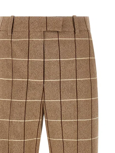 Valentino Garavani Garavani Wool Pants With Window Pattern In Sand