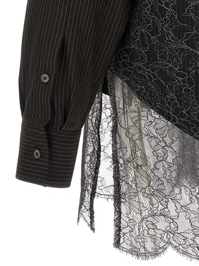 Fendi Wool And Lace Shirt In Brown