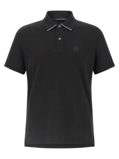 C.p. Company Logo Polo Shirt In Black