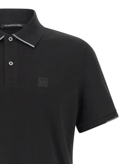 C.p. Company Logo Polo Shirt In Black