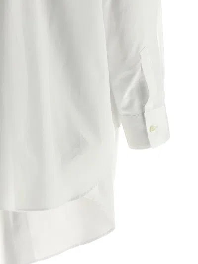 Comme Des Garçons Asymmetric Hem Shirt With Front Button Closure And Unique Silhouette In White
