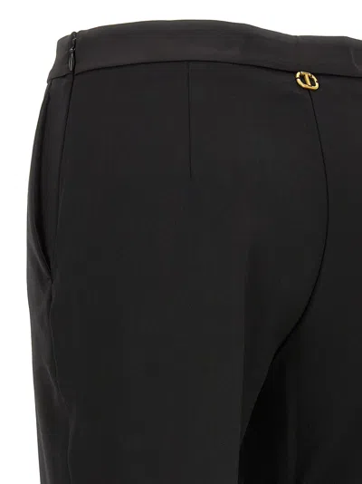 Twinset Twin Set Satin Detail Trousers In Black
