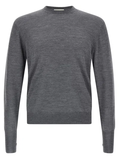 Ma'ry'ya Lightweight Knit Crew Neck Sweater In Gray