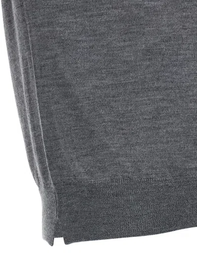 Ma'ry'ya Lightweight Knit Crew Neck Sweater In Gray