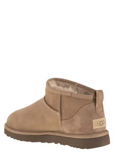 Ugg Classic Ultra Mini Sheepskin Boot In Brown