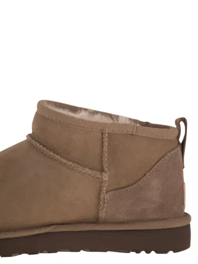 Ugg Classic Ultra Mini Sheepskin Boot In Brown