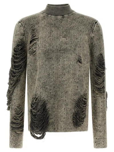 Diesel Destroyed Jumper With Floating Yarns In Multi