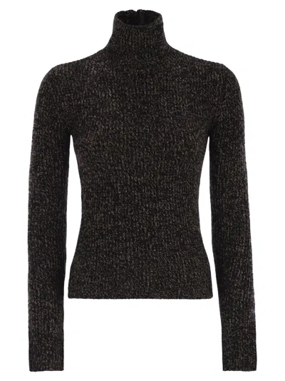 Max Mara Azulene Wool And Cashmere Turtleneck Sweater In Black