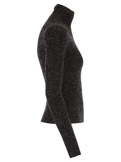 Max Mara Azulene Wool And Cashmere Turtleneck Sweater In Black