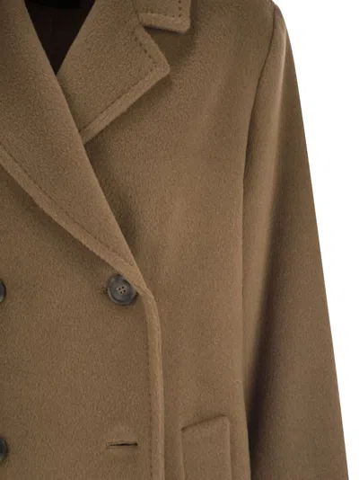 Weekend Max Mara Weekend Maxmara Zufolo Double Breasted Coat In Wool And Alpaca In Green