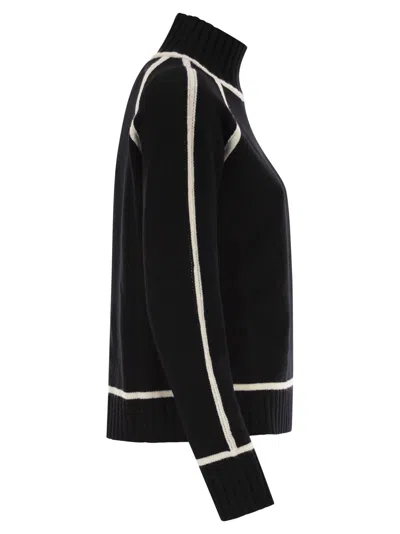 Maxmara Studio Pescara Wool And Cashmere Turtleneck Sweater In Black