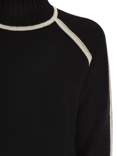 Maxmara Studio Pescara Wool And Cashmere Turtleneck Sweater In Black