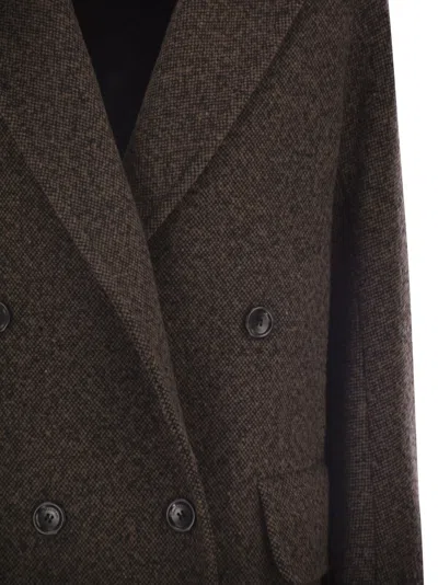 Max Mara Maxmara Arco1234 Coat In Virgin Wool And Cashmere In Brown