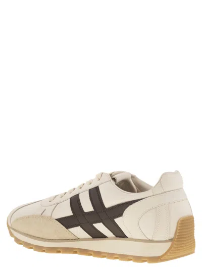 Hogan 86er Leather Trainers In Neutral