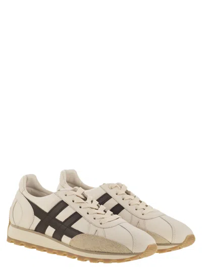 Hogan 86er Leather Trainers In Neutral