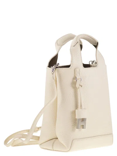 Hogan H01 R Handbag In Hammered Leather In White