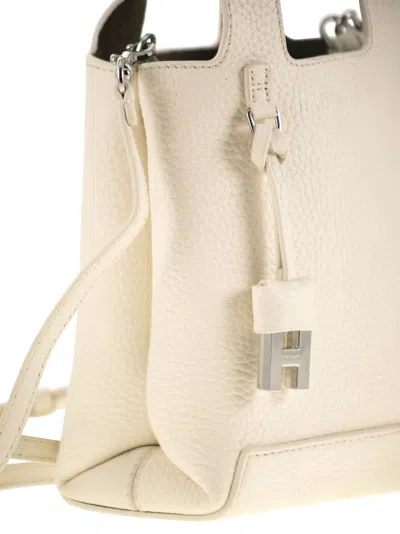 Hogan H01 R Handbag In Hammered Leather In White